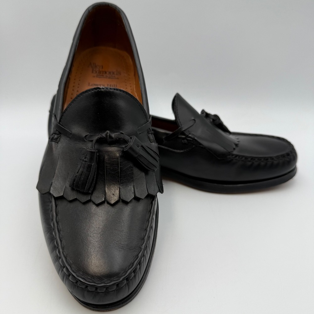 Allen Edmonds Lowry Hill Black Leather Kiltie Tassel Loafers Mens 9.5 D 31420